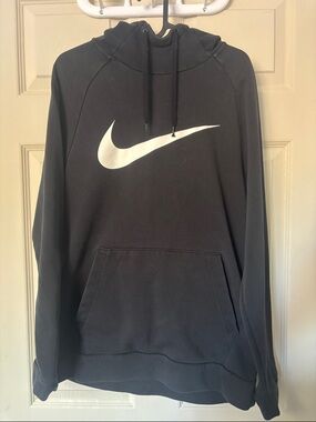 Nike Black Pullover Sweatshirt with White Swoosh